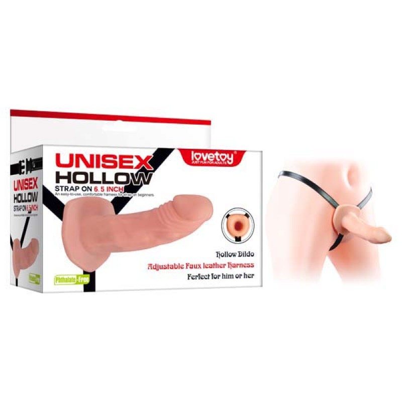 Unisex Hollow 6.5’’ Strap On - Flesh 